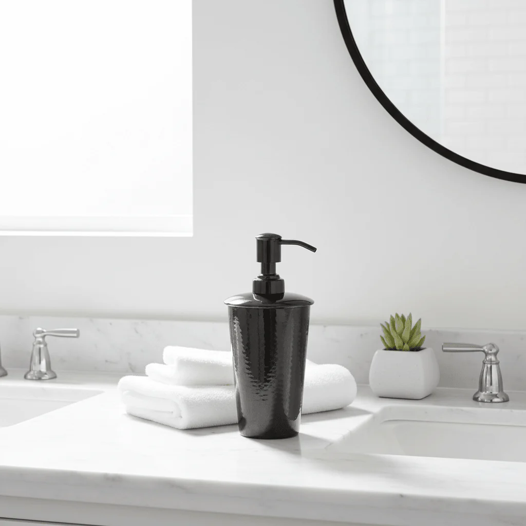Vaco Hammered Black Nickel Finish Lotion Dispenser - Image 4