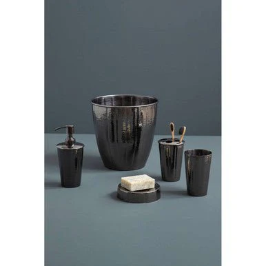Vaco Hammered Black Nickel Finish Waste Bin - Image 6