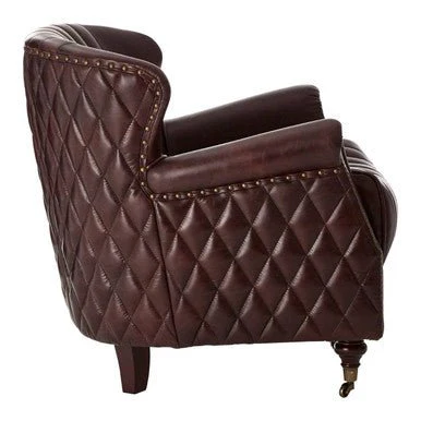 Victor Brown Leather Winged Back Armchair - Image 10