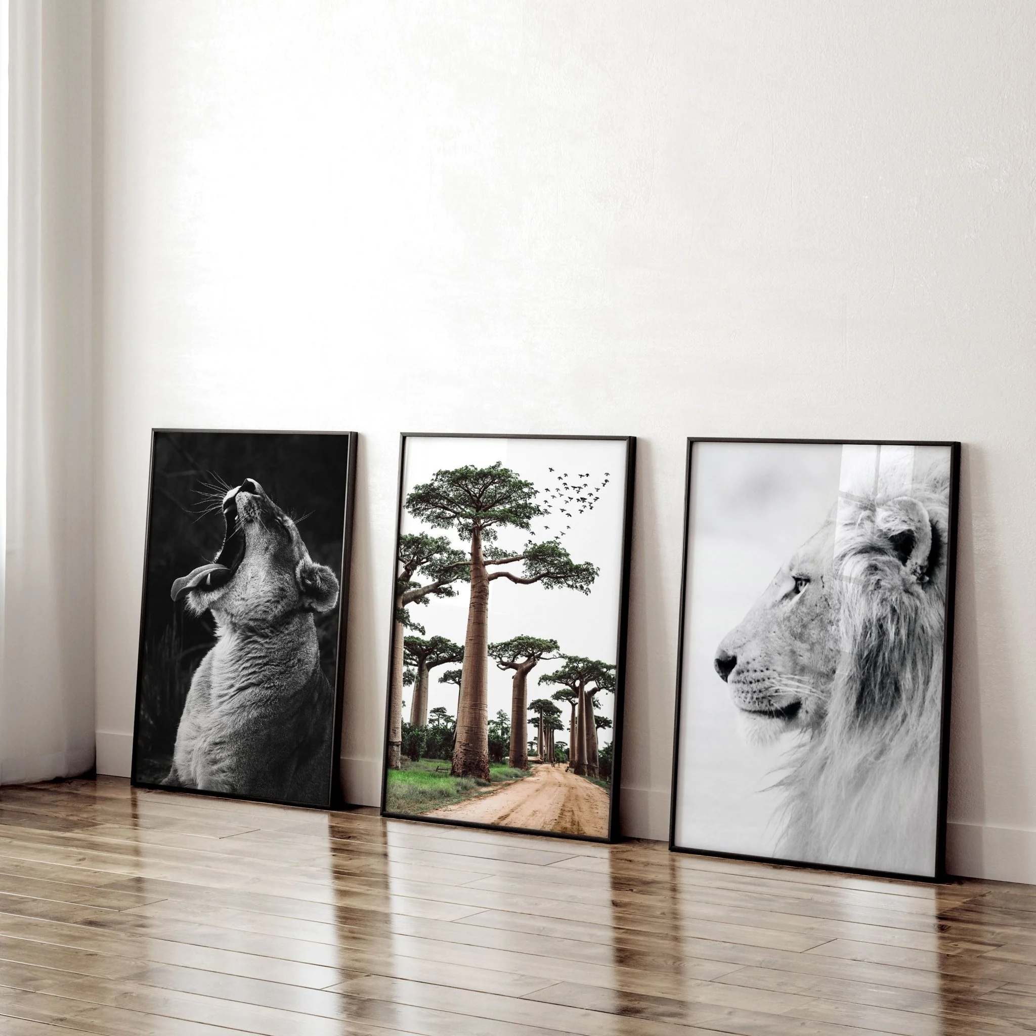 Wall Art Pictures Framed | Set of 3 African Wildlife Wall art Prints - Image 2