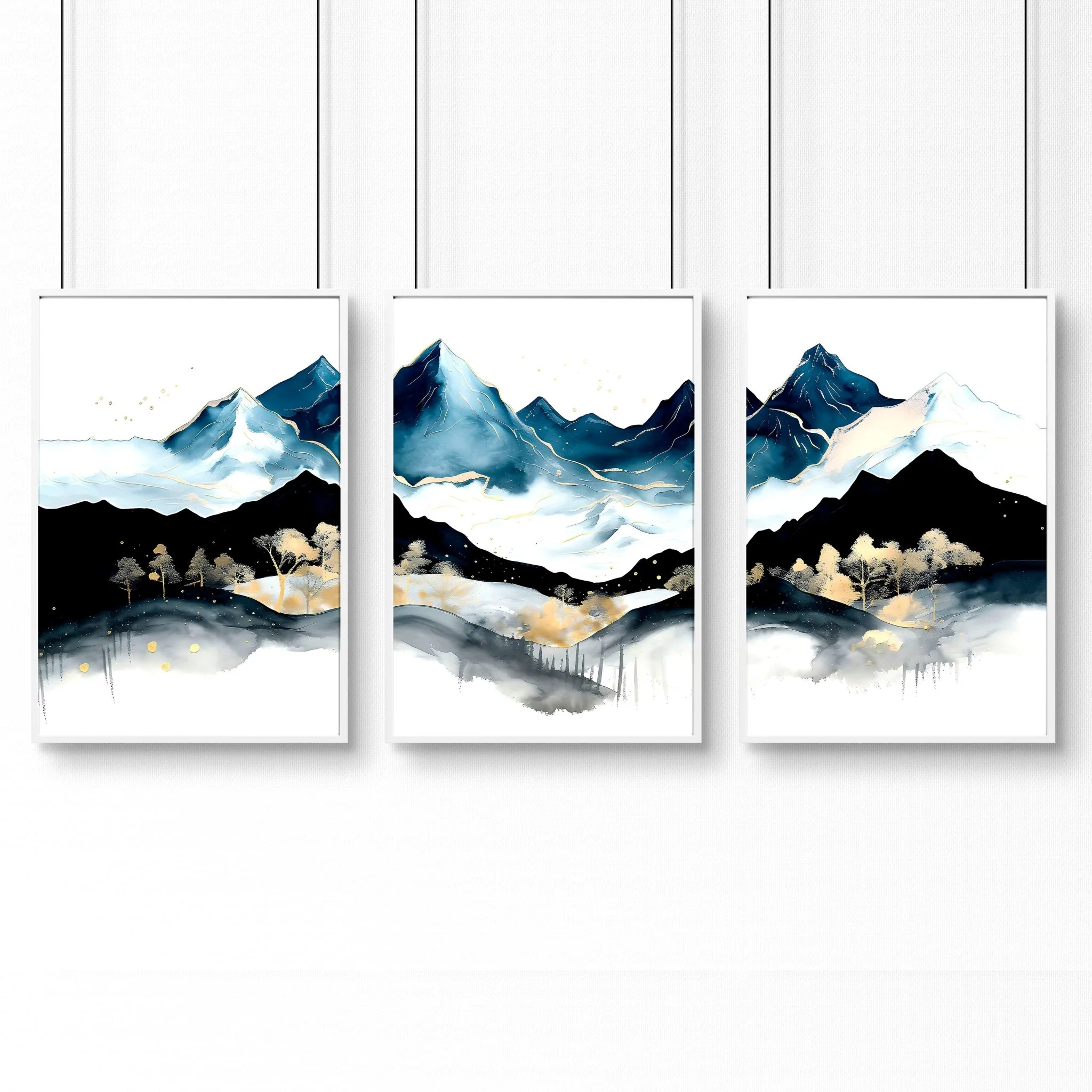 Office Decor Ideas – Set of 3 Teal Scandi Wall Art Prints - Image 12