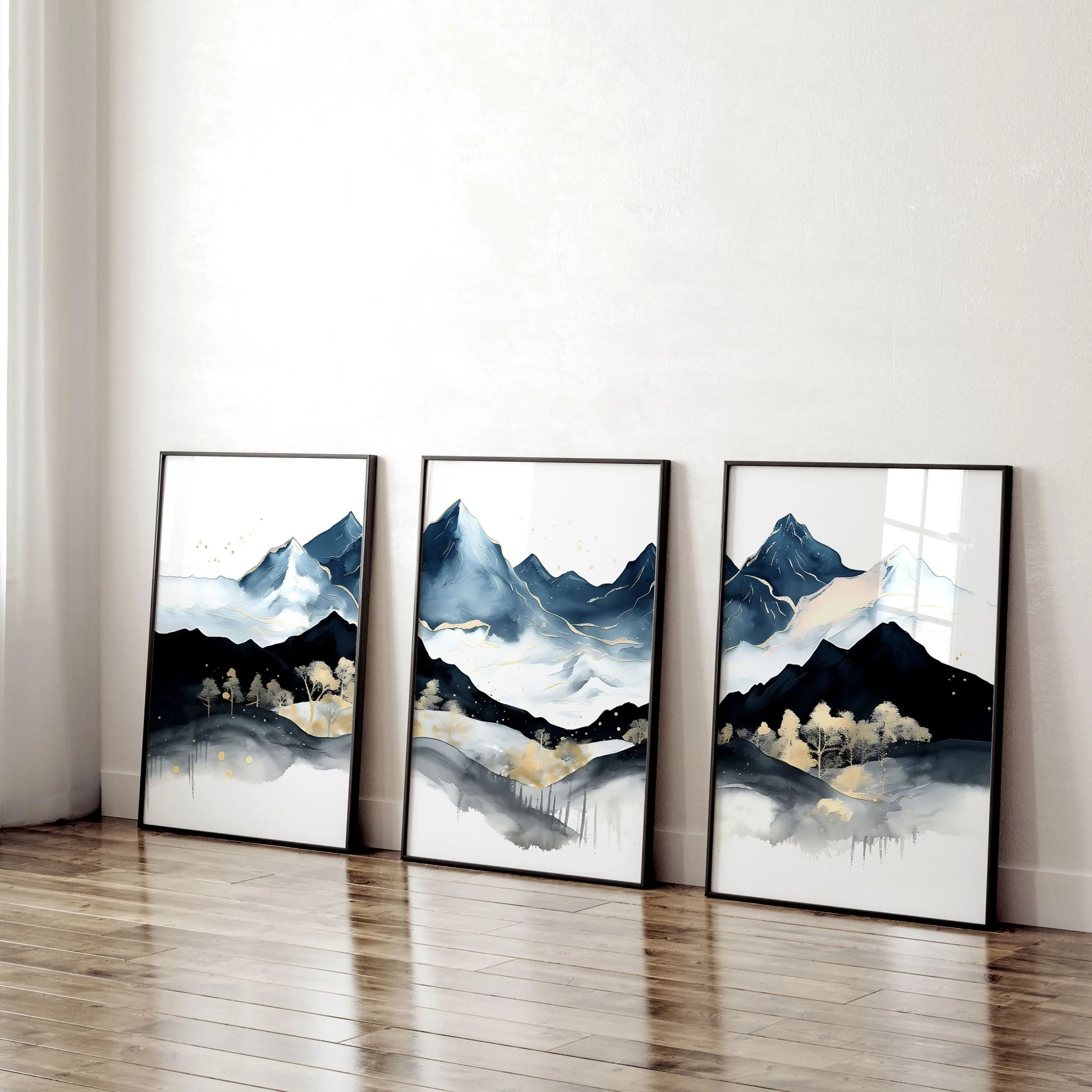 Office Decor Ideas – Set of 3 Teal Scandi Wall Art Prints - Image 6