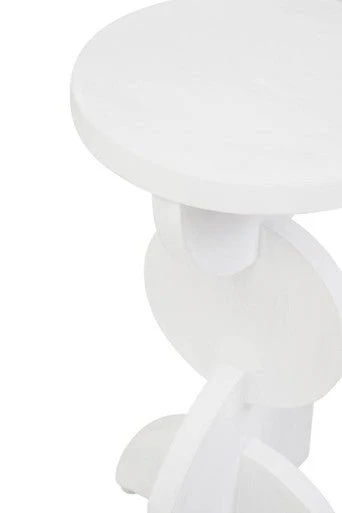 Walsa Whitewash Mango Wood Abstract Side Table - Image 12