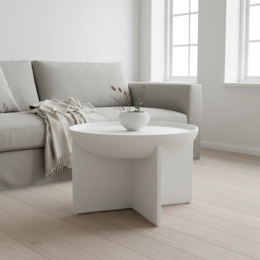 Walsa Whitewash Mango Wood Round Coffee Table - Image 3
