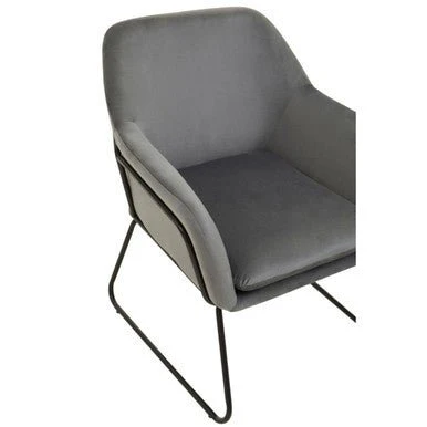 Xander Grey Velvet And Black Frame Armchair - Image 10