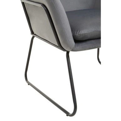 Xander Grey Velvet And Black Frame Armchair - Image 11