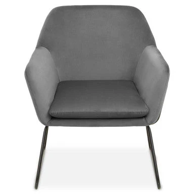 Xander Grey Velvet And Black Frame Armchair - Image 13