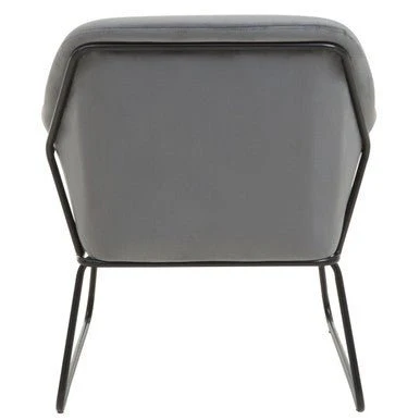 Xander Grey Velvet And Black Frame Armchair - Image 8