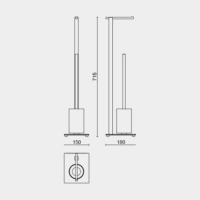 Carvo Powder Coated Black Stainless Steel Toilet Butler 40508 - Image 4