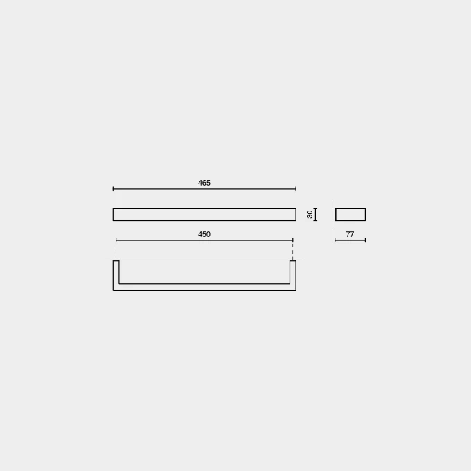 Linea Black Stainless Steel 46.5 cm Towel Rail 40577 - Image 4