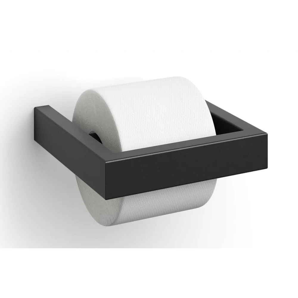 Linea Black Stainless Steel Toilet Roll Holder 40576 - Image 2