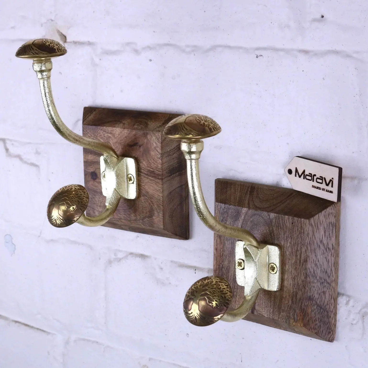Zerika Antique Gold Coat Hooks Set of 2 - Image 6